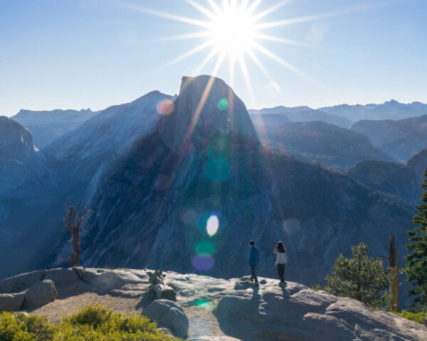 Seeing the sunrise over Half Dome in Yosemite NP